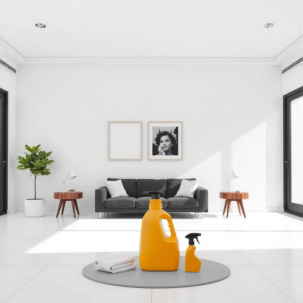 Living modern și curat cu mobilă elegantă și lumină naturală